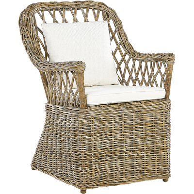 Beliani Puutarhatuoli - Rottinki luonnollinen, Off-White - Puutarhatuoli Beliani Puutarhatuoli - Rottinki luonnollinen, Off-White - Puutarhatuoli