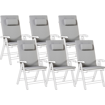 Beliani Selkä-/istuintyynysetti 6 kpl JAVA/AMANTEA PREMIUM 50 x 70 cm Vaaleanharmaa Beliani Selkä-/istuintyynysetti 6 kpl JAVA/AMANTEA PREMIUM 50 x 70 cm Vaaleanharmaa