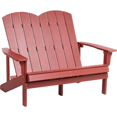 Beliani Puutarhapenkki ADIRONDACK 125 cm Punainen Beliani Puutarhapenkki ADIRONDACK 125 cm Punainen