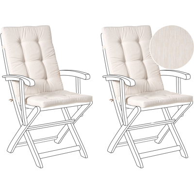 Beliani Selkä-/istuintyynysetti 2 kpl MAUI PREMIUM Vaaleanbeige Beliani Selkä-/istuintyynysetti 2 kpl MAUI PREMIUM Vaaleanbeige
