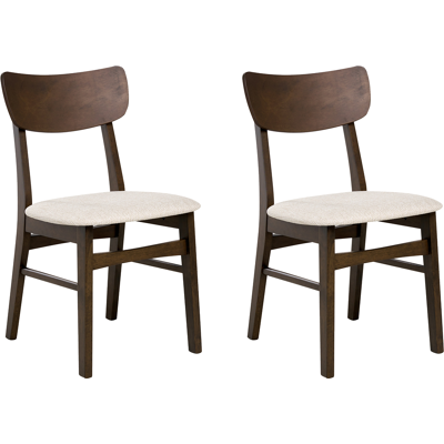 Beliani Ruokatuolisetti 2 kpl ANOKA puu Tummanruskea/beige Beliani Ruokatuolisetti 2 kpl ANOKA puu Tummanruskea/beige