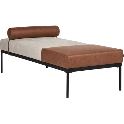 Beliani Malmos Beigen Tekokuitu & Pellava Retro Chaise longue - Chaise longue Beliani Malmos Beigen Tekokuitu & Pellava Retro Chaise longue - Chaise longue