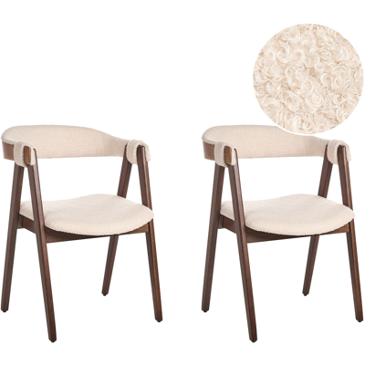 Beliani Ruokatuolisetti 2 kpl DAY buklee Tummanruskea/beige Beliani Ruokatuolisetti 2 kpl DAY buklee Tummanruskea/beige