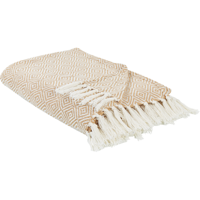 Beliani Päiväpeitto TOUTLI puuvilla 220 x 240 cm Beige Beliani Päiväpeitto TOUTLI puuvilla 220 x 240 cm Beige