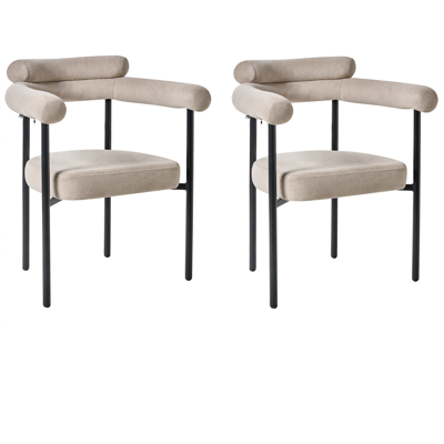Beliani Ruokatuolisetti 2 kpl LYNEY kangas Beige Beliani Ruokatuolisetti 2 kpl LYNEY kangas Beige