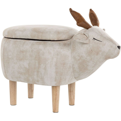 Beliani Eläinjakkara säilytystilalla REINDEER kangas Beige Beliani Eläinjakkara säilytystilalla REINDEER kangas Beige