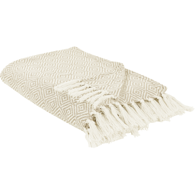 Beliani Päiväpeitto TOUTLI puuvilla 200 x 220 cm Vaaleanbeige Beliani Päiväpeitto TOUTLI puuvilla 200 x 220 cm Vaaleanbeige