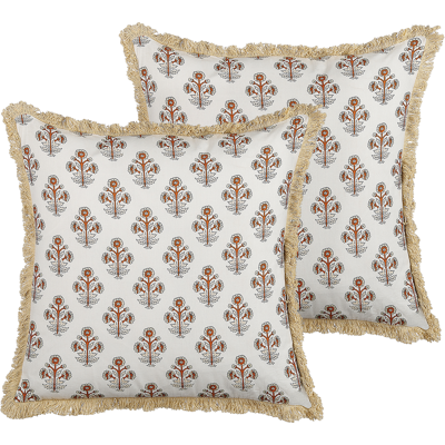 Puuvillaiset kukkakuviolliset tyynyt - 45x45cm - 2 kappaleet Puuvillaiset kukkakuviolliset tyynyt - 45x45cm - 2 kappaleet