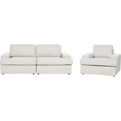 Beliani Kangasvuodesetti Vaalean Beigen Väri 4-hengen - Sofa Set Beliani Kangasvuodesetti Vaalean Beigen Väri 4-hengen - Sofa Set