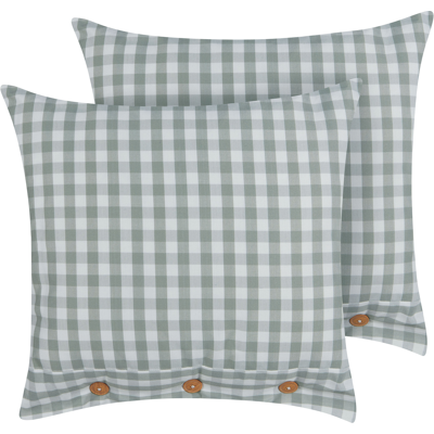 Beliani Setti 2 tyynyä, Ruudullinen Kuvio 45 x 45 cm - Tyynyt Beliani Setti 2 tyynyä, Ruudullinen Kuvio 45 x 45 cm - Tyynyt