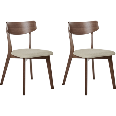 Beliani Ruokatuolisetti 2 kpl HOPE puu Tummanruskea/beige Beliani Ruokatuolisetti 2 kpl HOPE puu Tummanruskea/beige