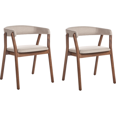 Beliani Ruokatuolisetti 2 kpl MYLO kangas Tummanruskea/beige Beliani Ruokatuolisetti 2 kpl MYLO kangas Tummanruskea/beige