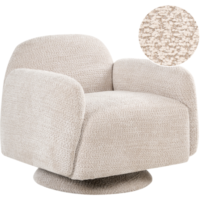 Beliani Pyörivä nojatuoli AAPUA kangas Beige Beliani Pyörivä nojatuoli AAPUA kangas Beige