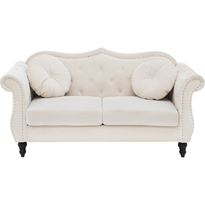 Beliani Sohva SKIEN sametti Beige 2-istuttava Beliani Sohva SKIEN sametti Beige 2-istuttava