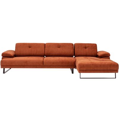 Norda Design Tyylikäs oranssi kulmasohva, pyökki- ja lastulevyrunko, 314 x 174 cm, säädettävä selkänoja, moderni muotoilu Norda Design Tyylikäs oranssi kulmasohva, pyökki- ja lastulevyrunko, 314 x 174 cm, säädettävä selkänoja, moderni muotoilu