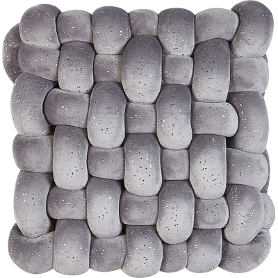 Harmaa Samettityyny Solmulla - 30x30cm - Modern Sisustus Harmaa Samettityyny Solmulla - 30x30cm - Modern Sisustus