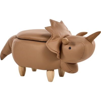 Beliani Eläinjakkara säilytystilalla TRICERATOPS kangas Ruskea Beliani Eläinjakkara säilytystilalla TRICERATOPS kangas Ruskea