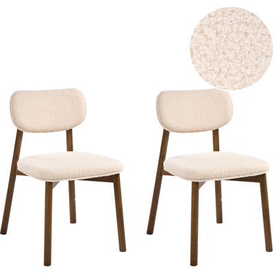 Beliani Ruokatuolisetti 2 kpl MILLS buklee Tummanruskea/beige Beliani Ruokatuolisetti 2 kpl MILLS buklee Tummanruskea/beige