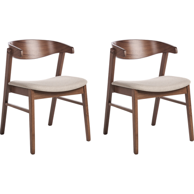 Beliani Ruokatuolisetti 2 kpl LILLY Tummanruskea/beige Beliani Ruokatuolisetti 2 kpl LILLY Tummanruskea/beige