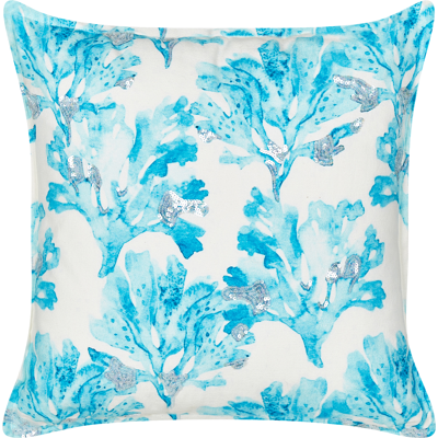 Beliani Koristetyyny ROCKWEED puuvilla 45 x 45 cm Valkoinen Kukkakuvio Beliani Koristetyyny ROCKWEED puuvilla 45 x 45 cm Valkoinen Kukkakuvio