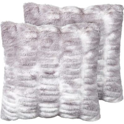 Beliani Vaaleanharmaat Faux Fur Neliötyynyt - Tyyny Beliani Vaaleanharmaat Faux Fur Neliötyynyt - Tyyny