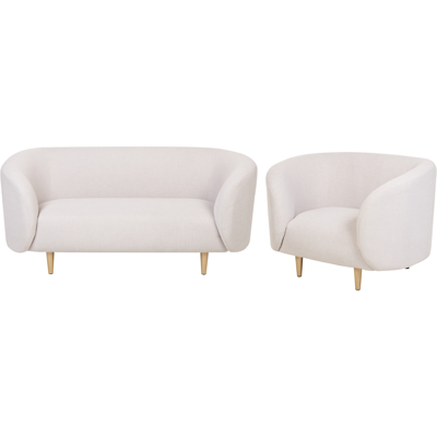 Beliani Olohuoneen Setti Beige Polyesteri Kangas Kultaiset Jalat - Olohuoneen Setti Beliani Olohuoneen Setti Beige Polyesteri Kangas Kultaiset Jalat - Olohuoneen Setti