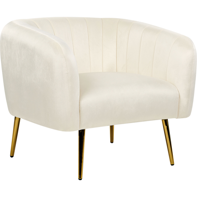 Veluurituoli Creme Beige kullan metallirungolla - Armchair Veluurituoli Creme Beige kullan metallirungolla - Armchair