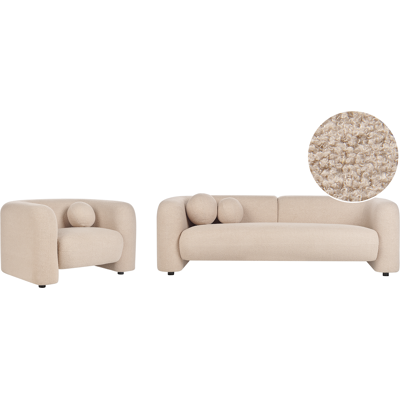 Beliani Sohvaryhmä 4-istuttava LEIREN buklee Beige Beliani Sohvaryhmä 4-istuttava LEIREN buklee Beige