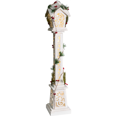 Beliani Joulukoriste LED-valo LUMMENE Valopylväs 80 cm Valkoinen Beliani Joulukoriste LED-valo LUMMENE Valopylväs 80 cm Valkoinen