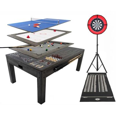 Monstershop 7-in-1 Harmaa Pelipöytä, Tikkapelipaketti ja LED-valo Monstershop 7-in-1 Harmaa Pelipöytä, Tikkapelipaketti ja LED-valo