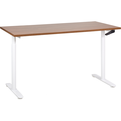Beliani Säädettävä Tietokonepöytä Tummasta Puusta - Moderni Toimisto 160x72cm Beliani Säädettävä Tietokonepöytä Tummasta Puusta - Moderni Toimisto 160x72cm