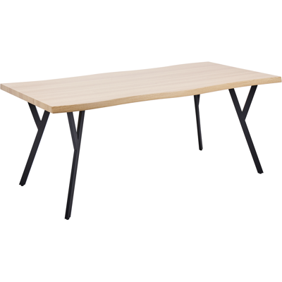 Beliani Vaalea puinen suorakulmainen ruokapöytä - 180x90 cm - Sopii 6 hengelle Beliani Vaalea puinen suorakulmainen ruokapöytä - 180x90 cm - Sopii 6 hengelle
