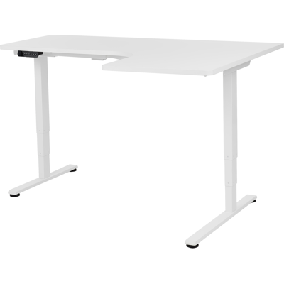 Beliani Sähkölaita Kulma Pöytä Valkoinen 160x59cm Säädettävä Moderni L Beliani Sähkölaita Kulma Pöytä Valkoinen 160x59cm Säädettävä Moderni L