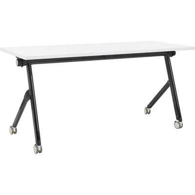 Beliani Taitettava työpöytä BENDI Valkoinen 160 cm 60 cm pyörillä Beliani Taitettava työpöytä BENDI Valkoinen 160 cm 60 cm pyörillä
