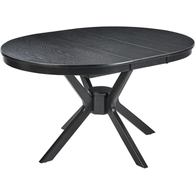 Beliani Jatkettava ruokapöytä TYMIS Musta tammiviilu 107/137 cm 107 cm Beliani Jatkettava ruokapöytä TYMIS Musta tammiviilu 107/137 cm 107 cm