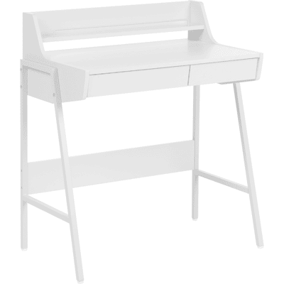 Beliani Työpöytä hyllyllä BROXTON 77 cm 46 cm Valkoinen Beliani Työpöytä hyllyllä BROXTON 77 cm 46 cm Valkoinen