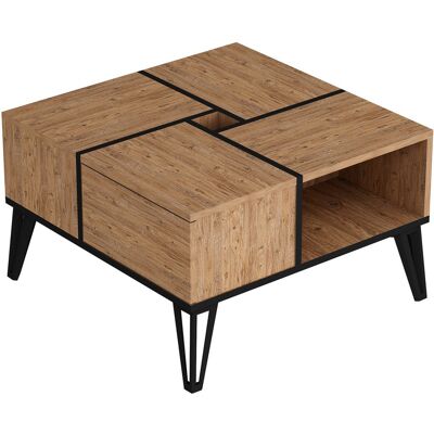 Norda Design Moderni sohvapöytä, Atlantic-mänty ja musta, 71,8 x 43,8 cm 100 % melamiinipäällystetty, 18 mm paksu Tyylikäs teollishenkinen muot... Norda Design Moderni sohvapöytä, Atlantic-mänty ja musta, 71,8 x 43,8 cm 100 % melamiinipäällystetty, 18 mm paksu Tyylikäs teollishenkinen muot...
