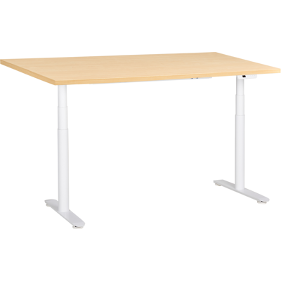 Beliani Sähkösäädettävä työpöytä DESTINAS Vaaleanruskea/valkoinen 160 cm 72 cm Beliani Sähkösäädettävä työpöytä DESTINAS Vaaleanruskea/valkoinen 160 cm 72 cm