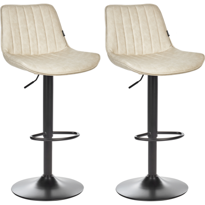 Beliani Baarituolisetti 2 kpl DUBROVNIK keinonahka pyörivä Vaaleanbeige Beliani Baarituolisetti 2 kpl DUBROVNIK keinonahka pyörivä Vaaleanbeige