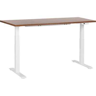 Beliani Sähkösäädettävä työpöytä DESTINES Ruskea/valkoinen 160 cm 72 cm Beliani Sähkösäädettävä työpöytä DESTINES Ruskea/valkoinen 160 cm 72 cm