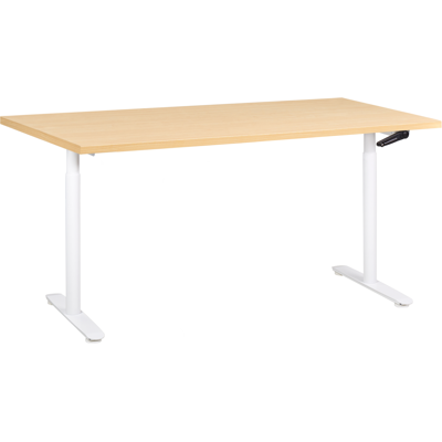 Beliani Manuaalisesti säädettävä työpöytä DESTINAS Vaaleanruskea/valkoinen 160 cm 72 cm Beliani Manuaalisesti säädettävä työpöytä DESTINAS Vaaleanruskea/valkoinen 160 cm 72 cm