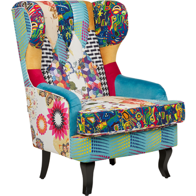 Beliani Wingback-tuoli MOLDE kangas Sininen Beliani Wingback-tuoli MOLDE kangas Sininen