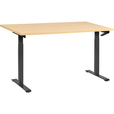 Beliani Manuaalisesti säädettävä työpöytä DESTINES Musta/vaaleanruskea 160 cm 72 cm Beliani Manuaalisesti säädettävä työpöytä DESTINES Musta/vaaleanruskea 160 cm 72 cm