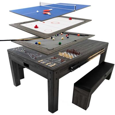 Monstershop 7-in-1 Pelipöytä ja säilytyspenkit x 2 - Harmaa Monstershop 7-in-1 Pelipöytä ja säilytyspenkit x 2 - Harmaa