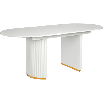 Beliani Jatkettava ruokapöytä DULVERTON Valkoinen 160/200 cm 90 cm Beliani Jatkettava ruokapöytä DULVERTON Valkoinen 160/200 cm 90 cm