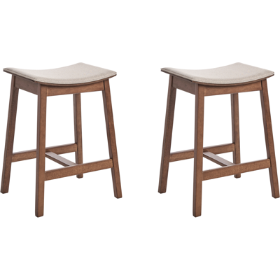 Beliani Baarijakkarasetti 2 kpl DIXON puu Tummanruskea/beige Beliani Baarijakkarasetti 2 kpl DIXON puu Tummanruskea/beige