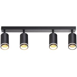 NETTLIFE LED - kattovalaisin 4 liekkiä - musta kattovalaisin GU10 kääntyvä kohdevalo puinen ilman lamppua NETTLIFE LED - kattovalaisin 4 liekkiä - musta kattovalaisin GU10 kääntyvä kohdevalo puinen ilman lamppua