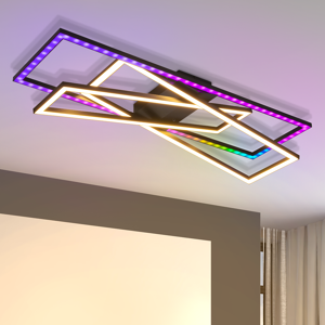 ZMH Suorakulmainen LED 36W musta RGB säädettävä valo olohuoneeseen, makuuhuoneeseen, eteiseen ja keittiöön ZMH Suorakulmainen LED 36W musta RGB säädettävä valo olohuoneeseen, makuuhuoneeseen, eteiseen ja keittiöön