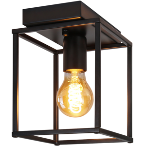 NETTLIFE Retro LED - kattovalaisin, musta teollinen Valaisin makuuhuoneeseen, olohuoneeseen vintage - metallivalaisin, eteiseen Keittiöön NETTLIFE Retro LED - kattovalaisin, musta teollinen Valaisin makuuhuoneeseen, olohuoneeseen vintage - metallivalaisin, eteiseen Keittiöön