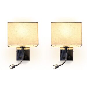 NETTLIFE 2 LED-seinävalaisimen setti sisä-/makuuhuoneen seinävalaisin olohuoneen yöpöytävalaisin kangasta joustavalla lukuvarrella E27 NETTLIFE 2 LED-seinävalaisimen setti sisä-/makuuhuoneen seinävalaisin olohuoneen yöpöytävalaisin kangasta joustavalla lukuvarrella E27